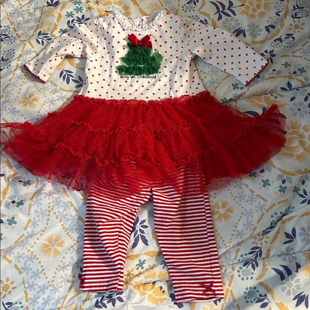 Little Me Red and White Holiday Set